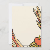 Maïs, Apple en Tarwe Oogst Thanksgiving Diner Kaart (Achterkant)