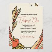 Maïs, Apple en Tarwe Oogst Thanksgiving Diner Kaart (Voorkant / Achterkant)