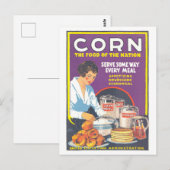 "Maïs: Het voedsel van de natie" WWI Poster Briefk Briefkaart (Voorkant / Achterkant)
