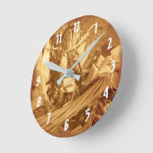 Maïs in Rieten Mand in Sepia Ronde Klok (Hoek)