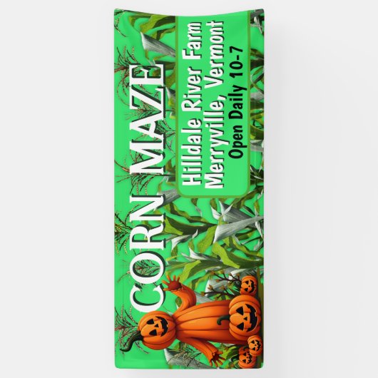 Maïs Maze Herfst Seizoen Boerderij Fun Sign Spandoek (Verticaal)