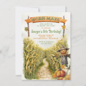 Maïs Maze Herfst Verjaardagsfeest Kaart (Voorkant)