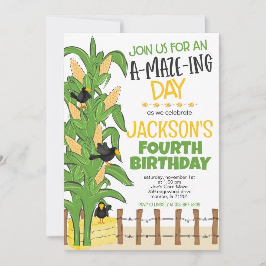 Maïs Maze Jongen Verjaardag Kaart (Voorkant)