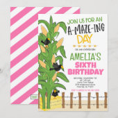 Maïs Maze Meisje Verjaardag Kaart (Voorkant / Achterkant)