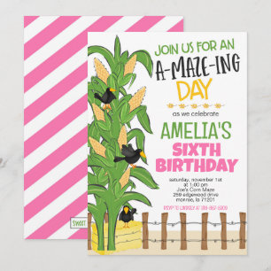 Maïs Maze Meisje Verjaardag Kaart