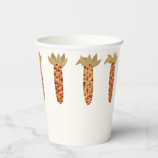 Maïs of Indiase maïs Happy Thanksgiving Papieren Bekers (Achterkant)