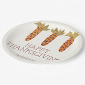 Maïs of Indiase maïs Happy Thanksgiving Papieren Bordje (Gekanteld)