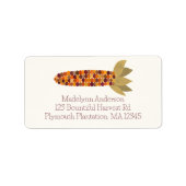 Maïs of Indiase maïs Herfst thema retour adres Etiket (Voorkant)