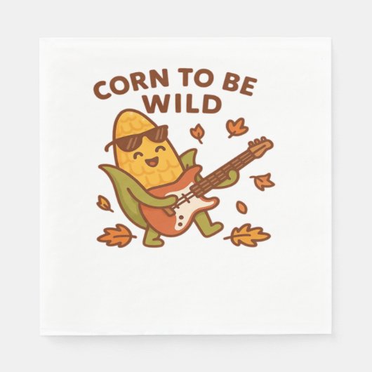 Maïs om wild te zijn - Rockin 'Autumn Corn Cob Ill Servet (Voorkant)