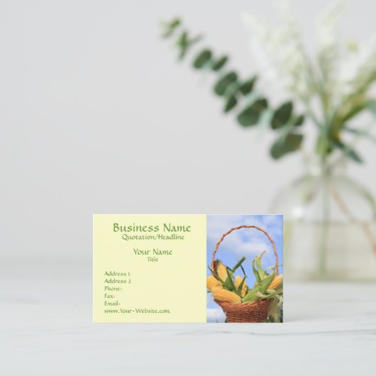 Maïs op het Cob-Visitekaartje Visitekaartje (Staand voorkant)