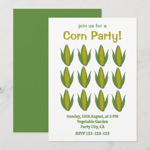 Maïs Plant Maïs Groente Boerderij Maïs Party Kaart