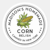 Maïs relish label met maïskolf pictogram (Voorkant)