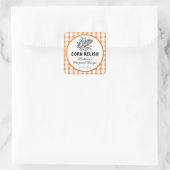 Maïs relish label met oranje geruit patroon (Tas)