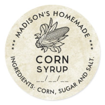 maïs siroop label met zwarte en witte kolven