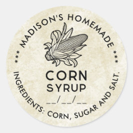  maïs siroop label met zwarte en witte kolven