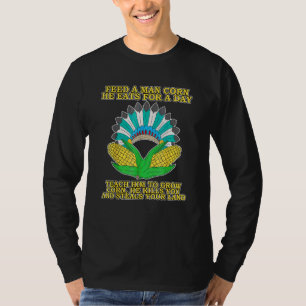 Maïs Thanksgiving Donkere Geschiedenis Inheemse Am T-shirt