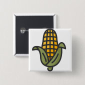 maïs vierkante button 5,1 cm (Voorkant /achterkant)