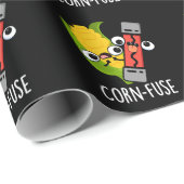 Maïs-zekering Grappig Verward Pun Donker BG Cadeaupapier (Rol Hoek)