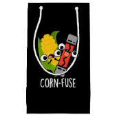 Maïs-zekering Grappig Verward Pun Donker BG Klein Cadeauzakje (Voorkant)