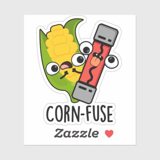 Maïs-zekering Grappig Verward Pun Sticker (Vel)