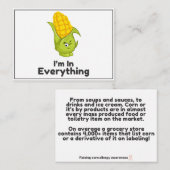 Mais zit in alles allergie bewustzijn Kaarten (Voorkant / Achterkant)