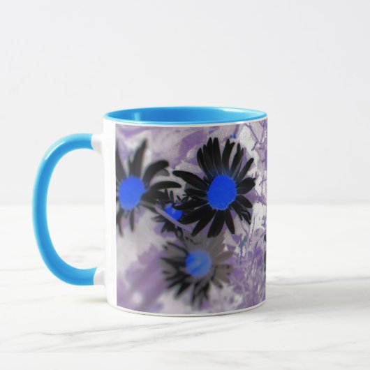 mais zwart en blauw mok (Links)