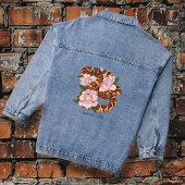 Maisalslang Roze Bloemen Groen Denim Jacket