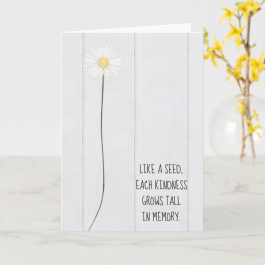 maisbloem op hout bedankt kaart (Gele Bloem)