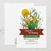 maïsdoolhof verjaardagsuitnodiging kaart (Voorkant / Achterkant)