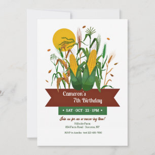 maïsdoolhof verjaardagsuitnodiging kaart