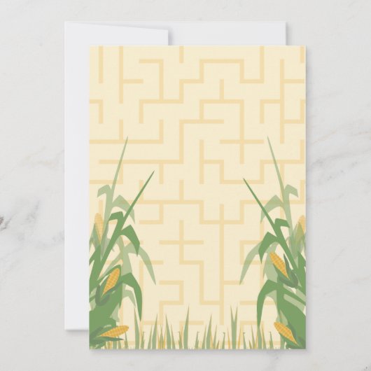 maïsdoolhof verjaardagsuitnodiging kaart (Achterkant)