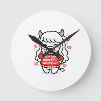 Maisie Moo Clock  Ronde Klok
