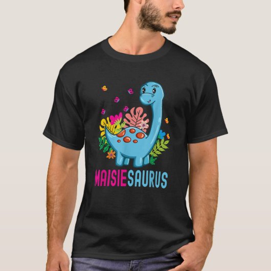 MAISIESAURUS Gepersonaliseerde naam MAISIE Dino Di T-shirt (Voorkant)