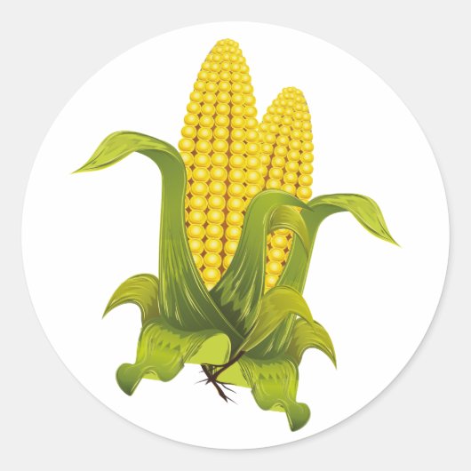 Maiskolben corn cobs ronde sticker (Voorkant)