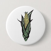 Maiskolf Boerenhoeve Groente Ronde Button 7,6 Cm (Voorkant)
