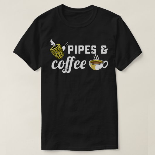 maïskolf pijp roker roken tabak koffie liefhebber  t-shirt (Design voorkant)
