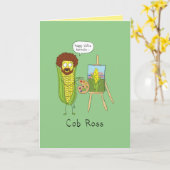 Maïskolf Ross - het CornyWenskaart van de Kaart (Gele Bloem)