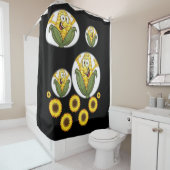 maïskorrels groene gouddouchegordijn zwart douchegordijn (In situ)