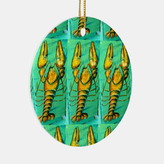 maïskreeft groene versiering keramisch ornament (Rechts)