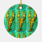 maïskreeft groene versiering keramisch ornament (Voorkant)