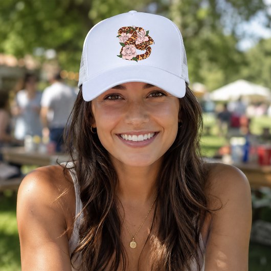 Maislang Pinke Bloemen Groen Trucker Pet