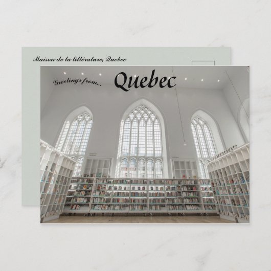 Maison de la Litérature Quebec Canada Briefkaart (Voorkant / Achterkant)