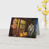 Maison pour Halloween Kaart (Gele Bloem)