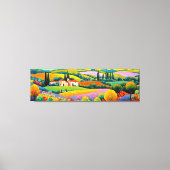 "Maisons Provençales" Breed landschap Provence Canvas Afdruk (Voorkant)