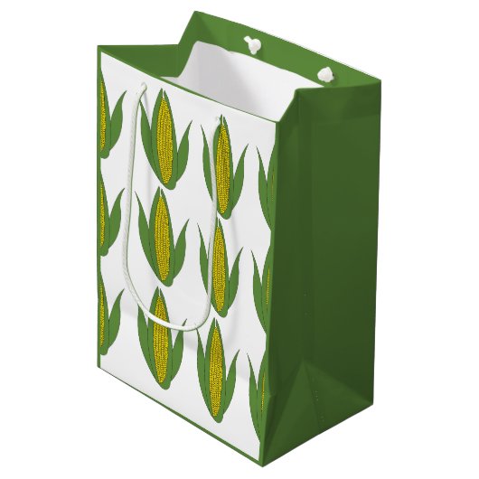 Maïsplantpatroon Maïs Medium Cadeauzakje (Voorkant Gekanteld)