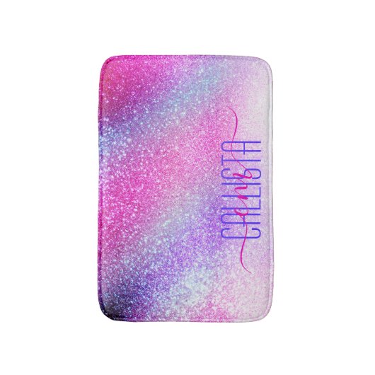 Maisroze Paarse nebula Galaxy Glitter Badmat (Voorkant Verticaal)