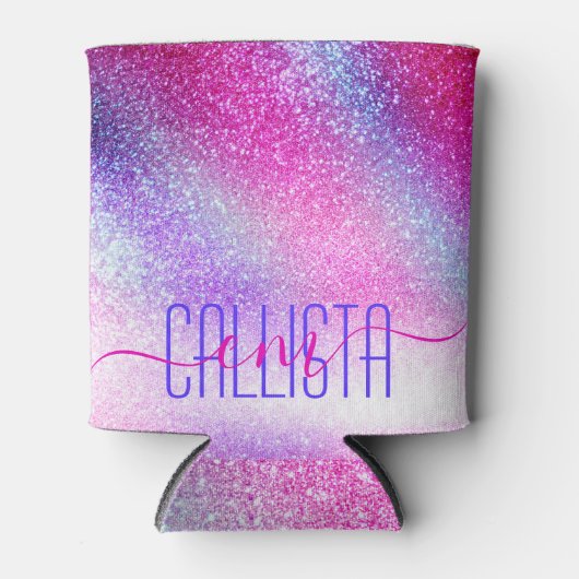 Maisroze Paarse nebula Galaxy Glitter Blikjeskoeler (Voorkant)