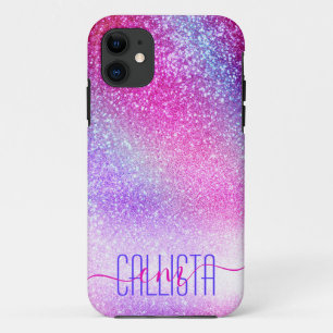 Maisroze Paarse nebula Galaxy Glitter Case-Mate iPhone Case