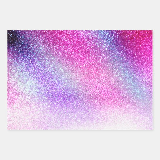 Maisroze Paarse nebula Galaxy Glitter Inpakpapier Vel (Voorkant 2)