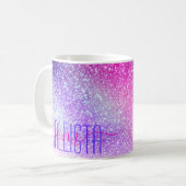 Maisroze Paarse nebula Galaxy Glitter Koffiemok (Voorkant links)
